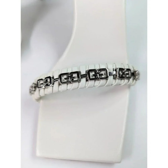 Givenchy Chain Embellished G Woven Ivory Leather Heel Sandals Size 41 MSRP $925 - Picture 4 of 13